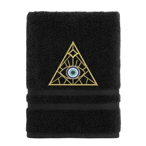 Hand Evil Eye Embroidered Hand towel Pick one New Made to order Black - Picture 3 of 16